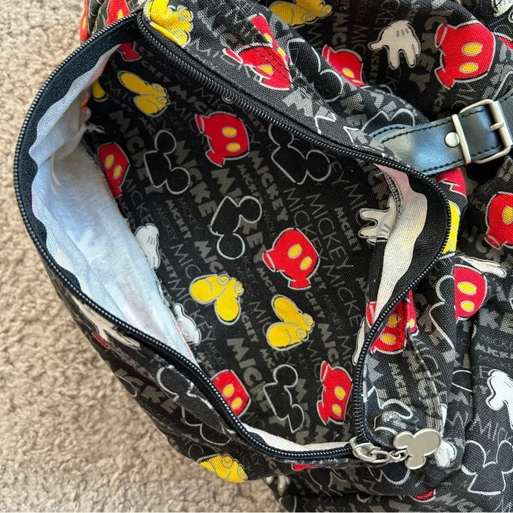 Disney Mickey Mouse Black Red Yellow Backpack Size Medium